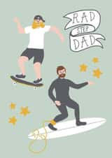 RAD STEP DAD fathers day card created by Poppy Jane Prints