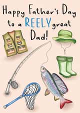 Cute classic fishing sport Father's Day Card created by Amy Florence Design