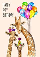 Cute Giraffes 40th Birthday created by Poppy & Mabel
