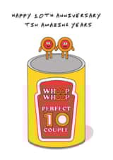 Cute Heinz Hoola Hoop Tin Anniversary Card - 10 Years - Happy 10th Anniversary Tin Amazing Years created by I AM A