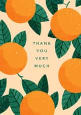 Pretty Contemporary Thank You  Card - Oranges - Thank You Very Much created by Charlotte Hill Vandenburg