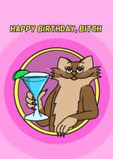 Birthday Bitch Cat Card created by Cheeky Boar
