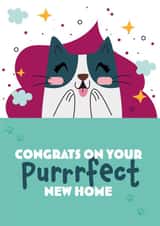 Congrats on your new home cat card created by Vektorama