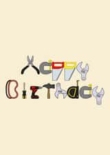 Toolbox Birthday card created by @hairheadsart