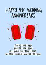 40th Ruby Wedding Anniversary 1001 created by Muses & May 