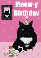 Birthday Meowy Cat Card created by HelenFaerieArt