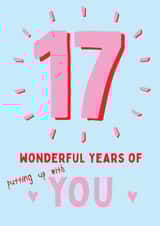 17 Years Putting Up With You - Happy Anniversary Card created by @Laura Lonsdale Designs
