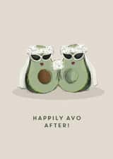 Mrs and Mrs Avo - Cute Avocado Wedding Card created by @doublepea_designs