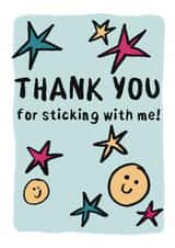 Thank you for sticking with me! Smiley face and star stickers card created by Gabriella Wilde