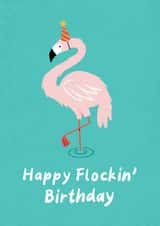 Happy Flockin' Birthday 🦩 created by Collyn Wooden Illustration