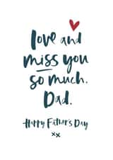 Love and Miss You Father's Day Card created by Too Wordy