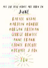 Famous June birthdays created by DOTS + STRIPES