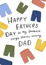 Cargo Shorts Father’s Day Card created by Leah Alefounder Illustrations