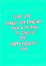 Thanks For Banging Mum Father's Day Card created by Gibbo The Doodler