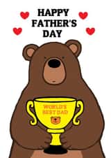 FATHER'S DAY BEAR CARD TO WORLD'S BEST DAD created by CARDTOON