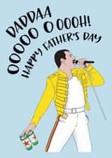 Funny Fathers Day Card - Daddaa Ooooh Freddie Mercury created by Cheeky Chappy