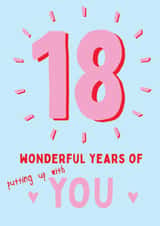 18 Wonderful Years Putting Up With You - Anniversary Card created by @Laura Lonsdale Designs