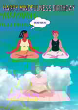 Mindfulness Birthday Card for your meditation loving friend/relative created by Jan Munro