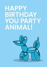 Cute Birthday Card - Party Animal - Balloon Animal created by Been Creating