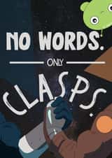 No words only clasps Final Space greetings card created by @punbelievable
