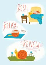 Get Well Snail - Rest, Relax, Renew! created by Fox Card Co