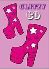 Glitzy 60th Pink Glam Birthday Card created by Anna Ratty