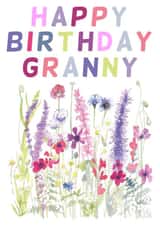 Granny Happy Birthday with Flowers. created by Penny SILVERTHORNE