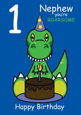 Roarsome Nephew 1st Birthday Card created by @Cupsie's Creations