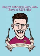 Declan Rice West Ham Father's Day Card created by Gibbo The Doodler