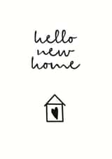 Cute Minimal New Home Card - House - Heart - Hello New Home created by Audrey & Coco