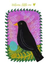 New baby card - welcome little one created by Nina Lazarski Illustration & Art