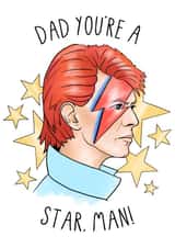 Funny Father's Day Card - Starman created by Sketchy Print Co