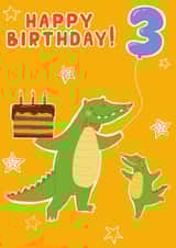 Happy 3rd Crocodile Birthday Card created by Julia Popova