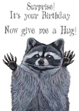 Surprise Raccoon Birthday Hug Card created by The Warren Creations