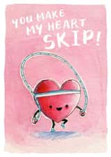 Skipping Heart Love Card created by Quiet Forest Illustration