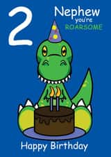 Roarsome Nephew 2nd Birthday Card created by @Cupsie's Creations