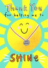 Sunshine Thank you teacher card created by Lucy and Lolly