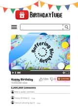 BirthdayTube (YouTube) themed birthday trending video card created by NiftyGiftsUK