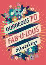Strictly fabulous 70th birthday card for her created by The Typecast Gallery