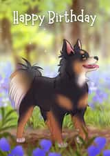 Adorable chihuahua wishing you a happy birthday card created by Chiwowy