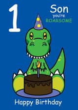 Roarsome Son 1st Birthday Card created by @Cupsie's Creations