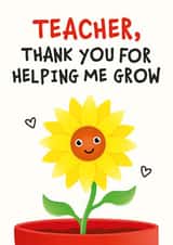 Thank You Teacher card created by Kiddy Winks Prints