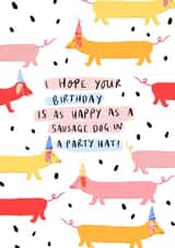 Fun Sausage Dog Birthday Card created by Leah Alefounder Illustrations