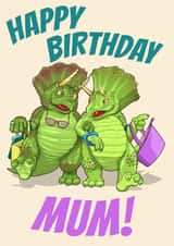 Dinosaur Mum's Birthday Card created by Pigoprints