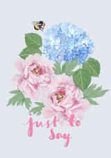 Just To Say Bumble Bee Floral Card created by Honey & Velvet Studio