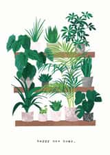 Pretty Contemporary New Home Card - House Plants - Happy New Home created by Little Prints Charming