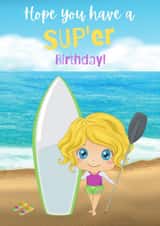 Stand Up Paddle Board cartoon card for her created by The Coven