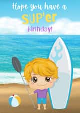 Stand up paddle board Birthday card for him created by The Coven