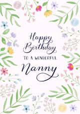 Wonderful Nanny Floral Birthday Card created by Nicki O'Donoghue Studio