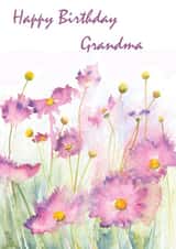 Pink Cosmos Happy Birthday Grandma created by Penny SILVERTHORNE